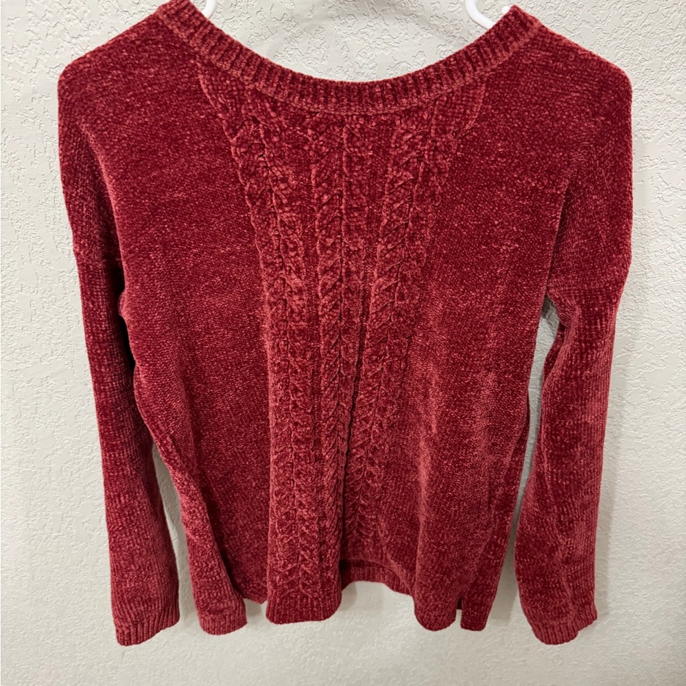 Sonoma Women's Red Cable Knit Sweater